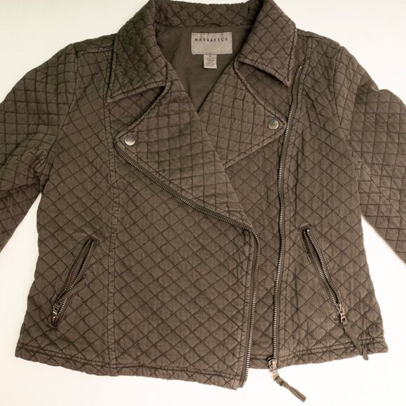 MARRAKECH - Black Quilted Moto Jacket - Full Zip - Size XS Womens - Picture 4 of 15